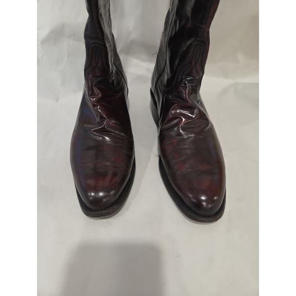 Lucchese-M3428-R3-Mens-Baker-  Lucchese HAND MADE IN USA BURGUNDY WESTERN DANCEHALL RODEO RANCH Boots USA 8D